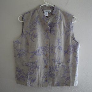Coldwater Creek tan embroidered vest size P14